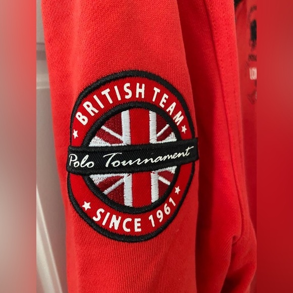 PIERRE CARDIN POLO CLUB Red Full Zip Logo Jacket in Large - Picture 7 of 10